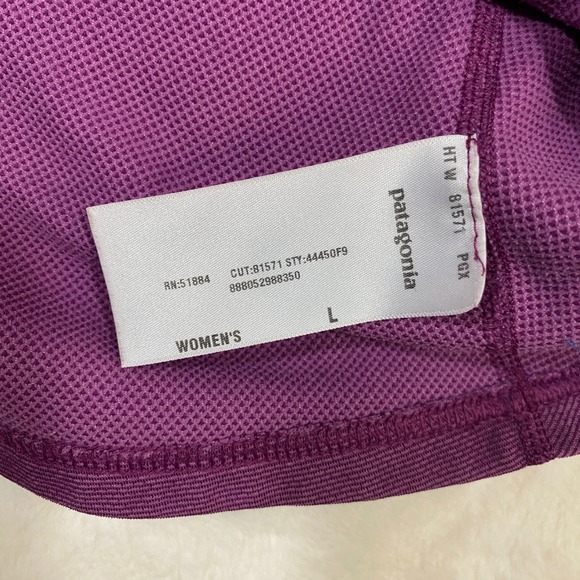 Patagonia Active 1/4 Zip Pullover High Performance Layering Top Purple Womens L - Picture 8 of 10